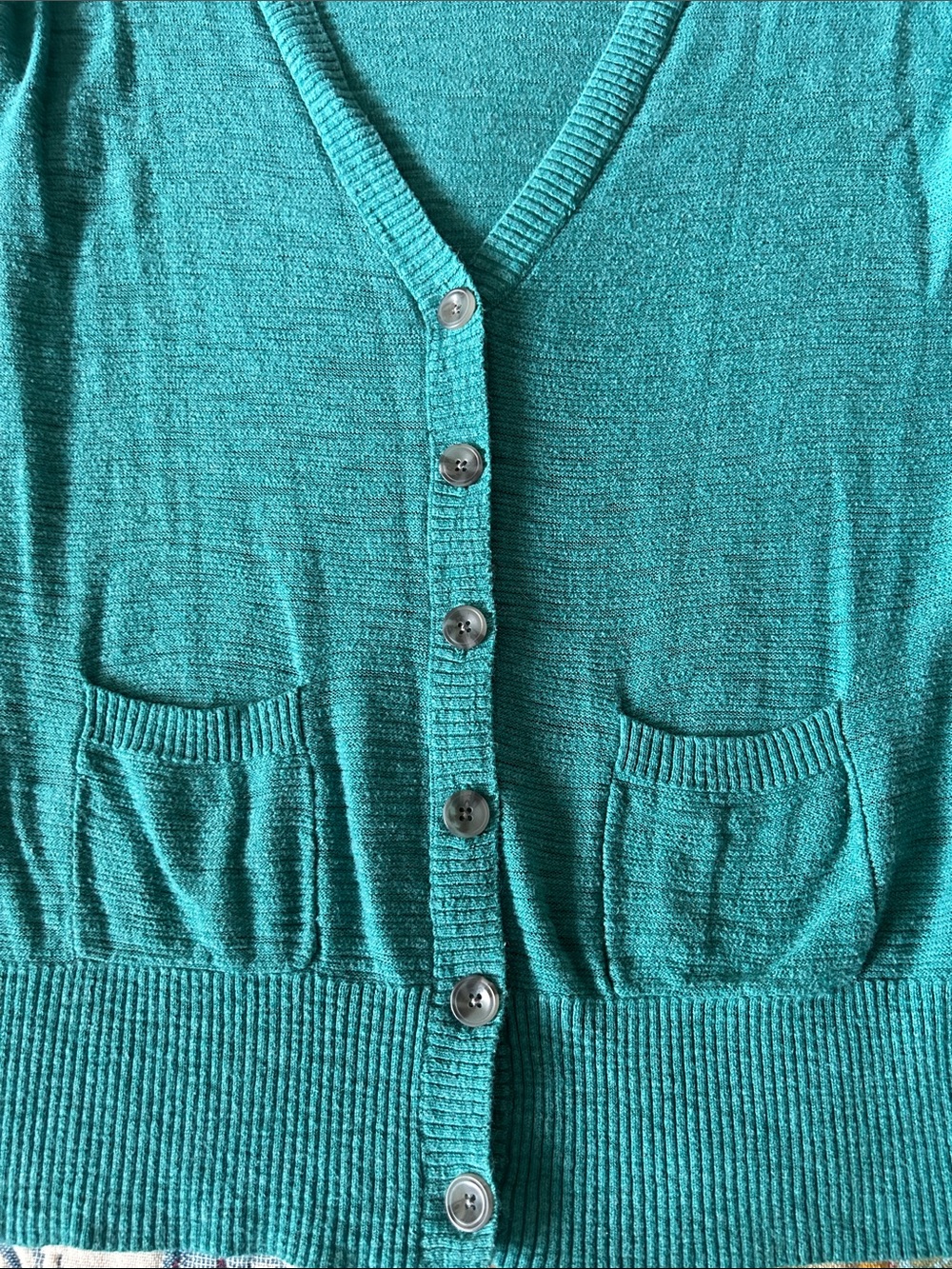 Mossimo Teal Button-Up Women's Cardigan Sweater - Picture 3 of 9